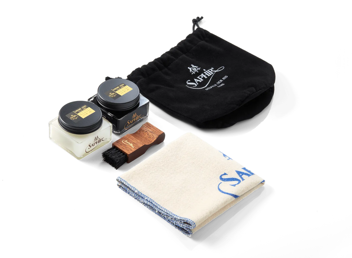Saphir Reisekit Schuhpflege Set Macadamia Schwarz
