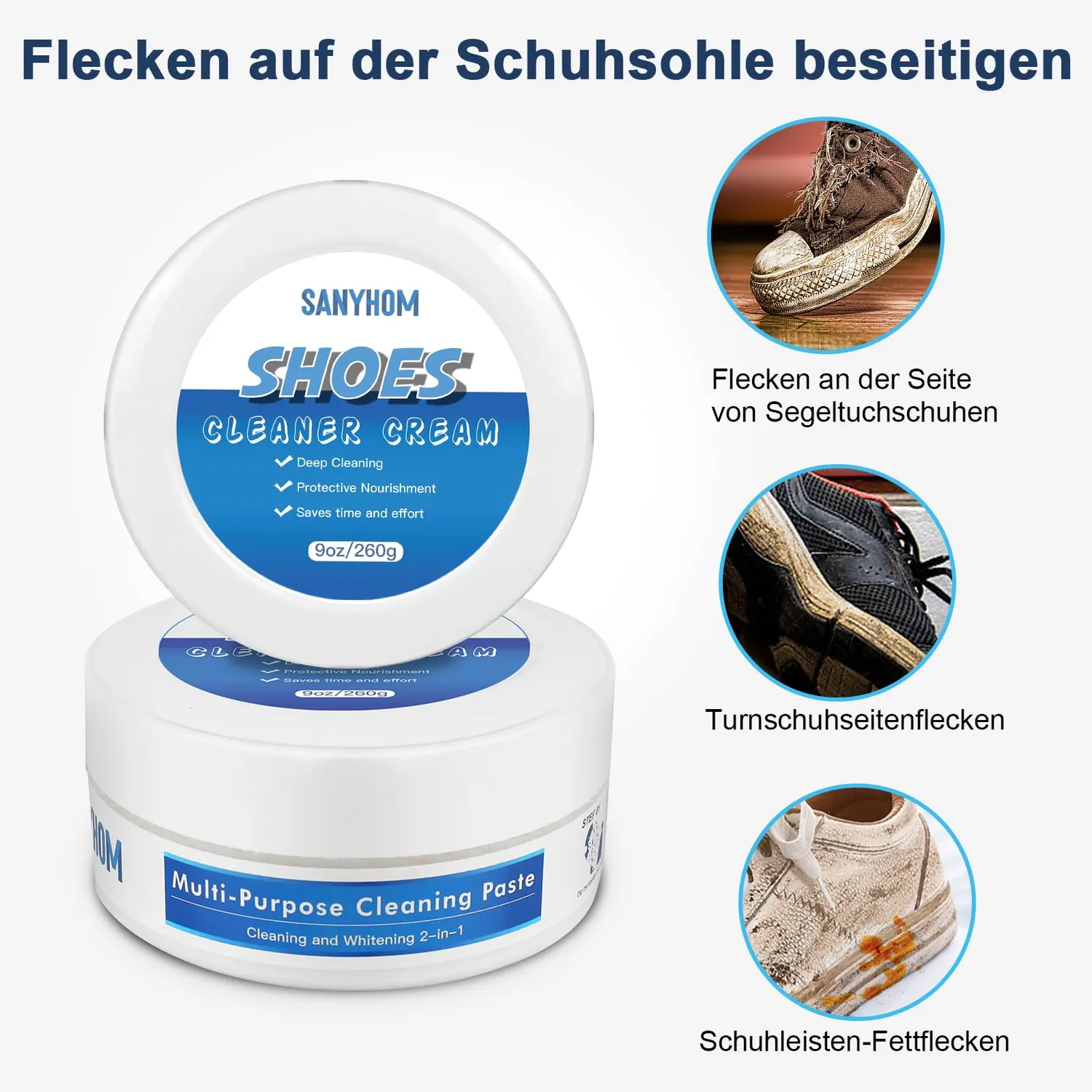 Sanyhom 8 in 1 Sneaker Reinigungsset 8-teilig Wildleder