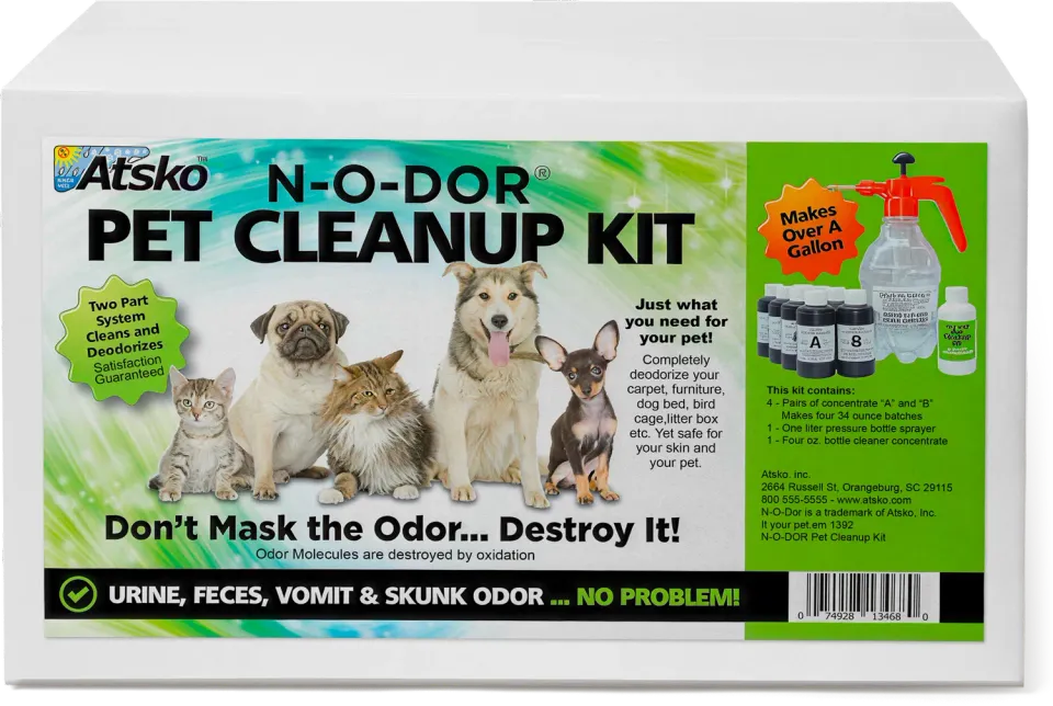 Atsko N-O-DOR Pet Clean-Up Kit 4x2 Flaschen + Sprüher