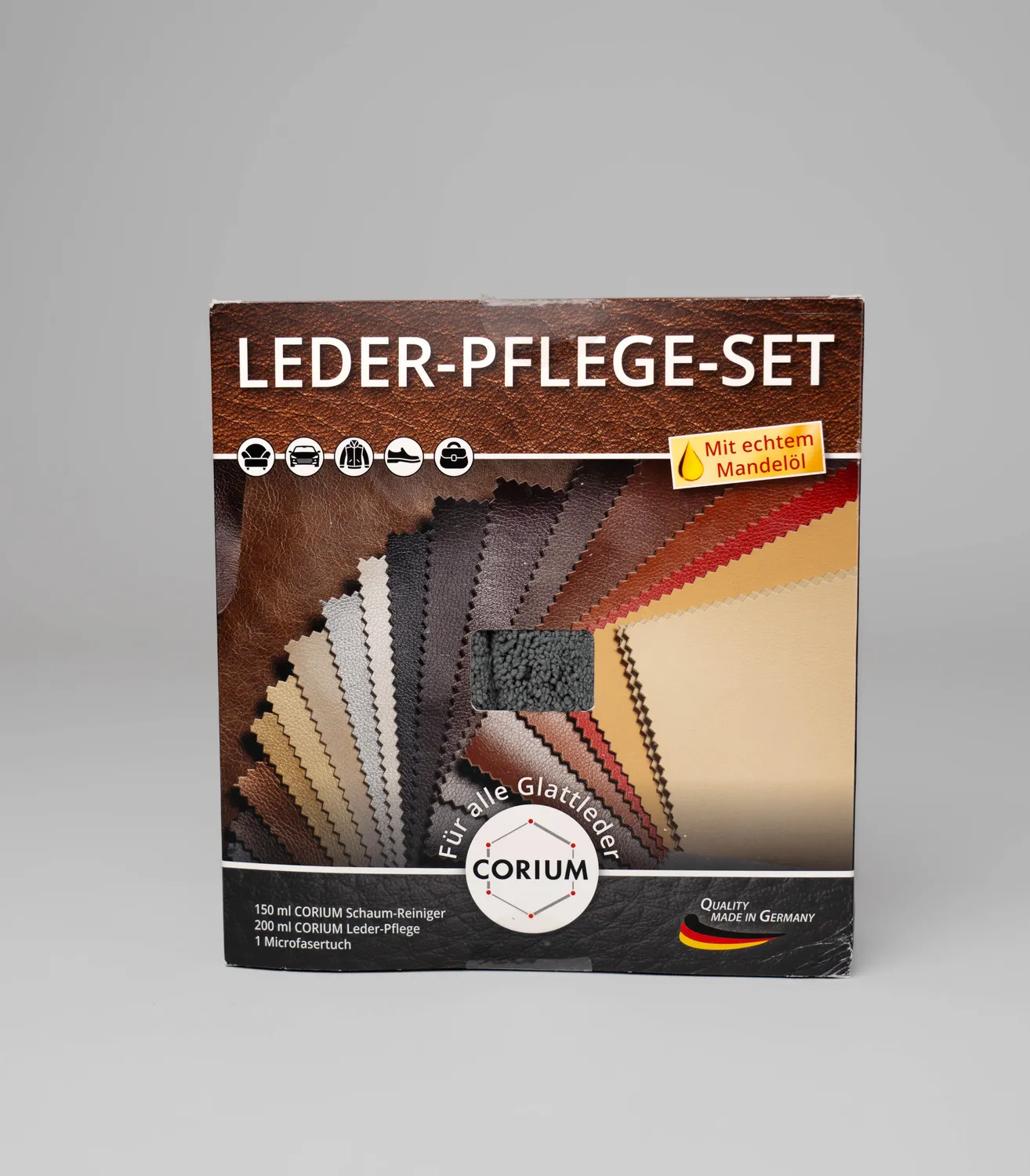 cura corii Leder-Pflege-Set 150+200 ml mit Tuch
