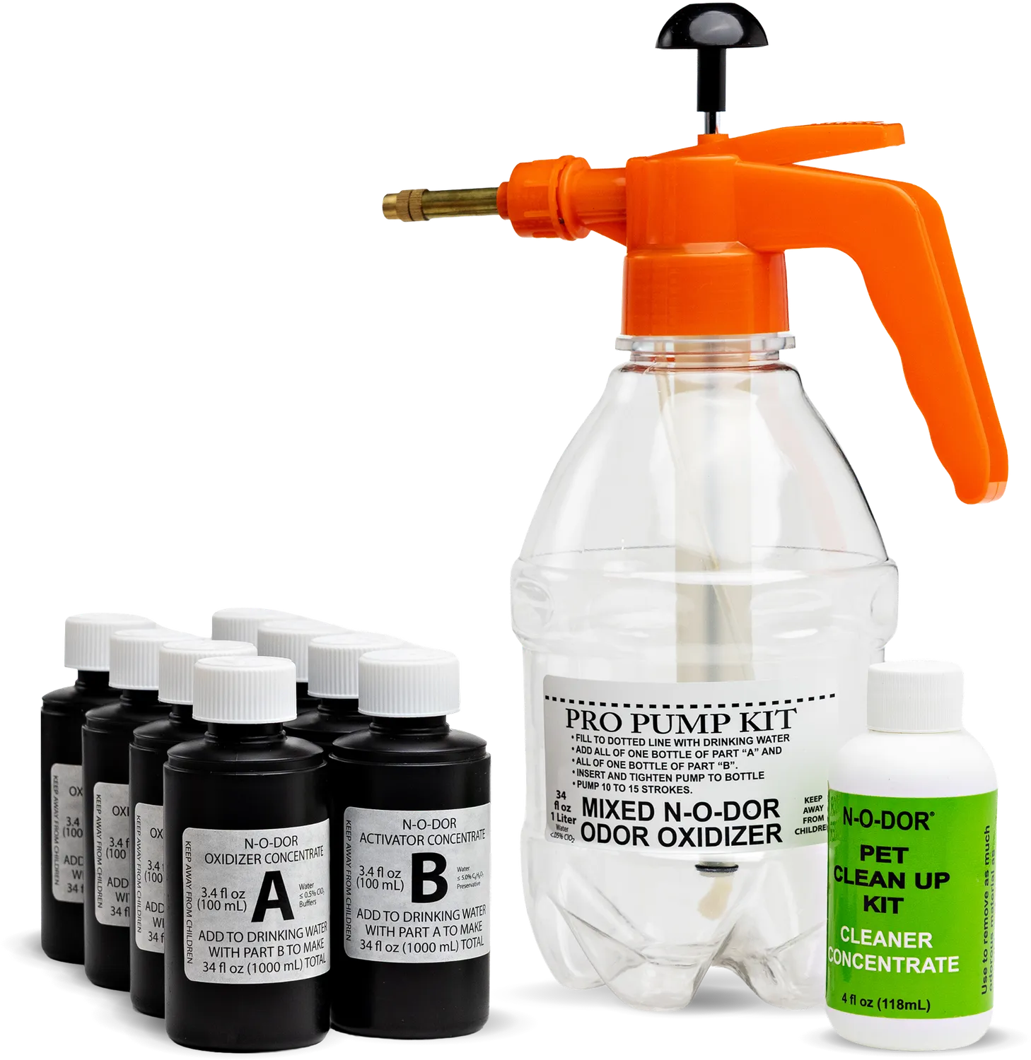 Atsko N-O-DOR Pet Clean-Up Kit 4x2 Flaschen + Sprüher