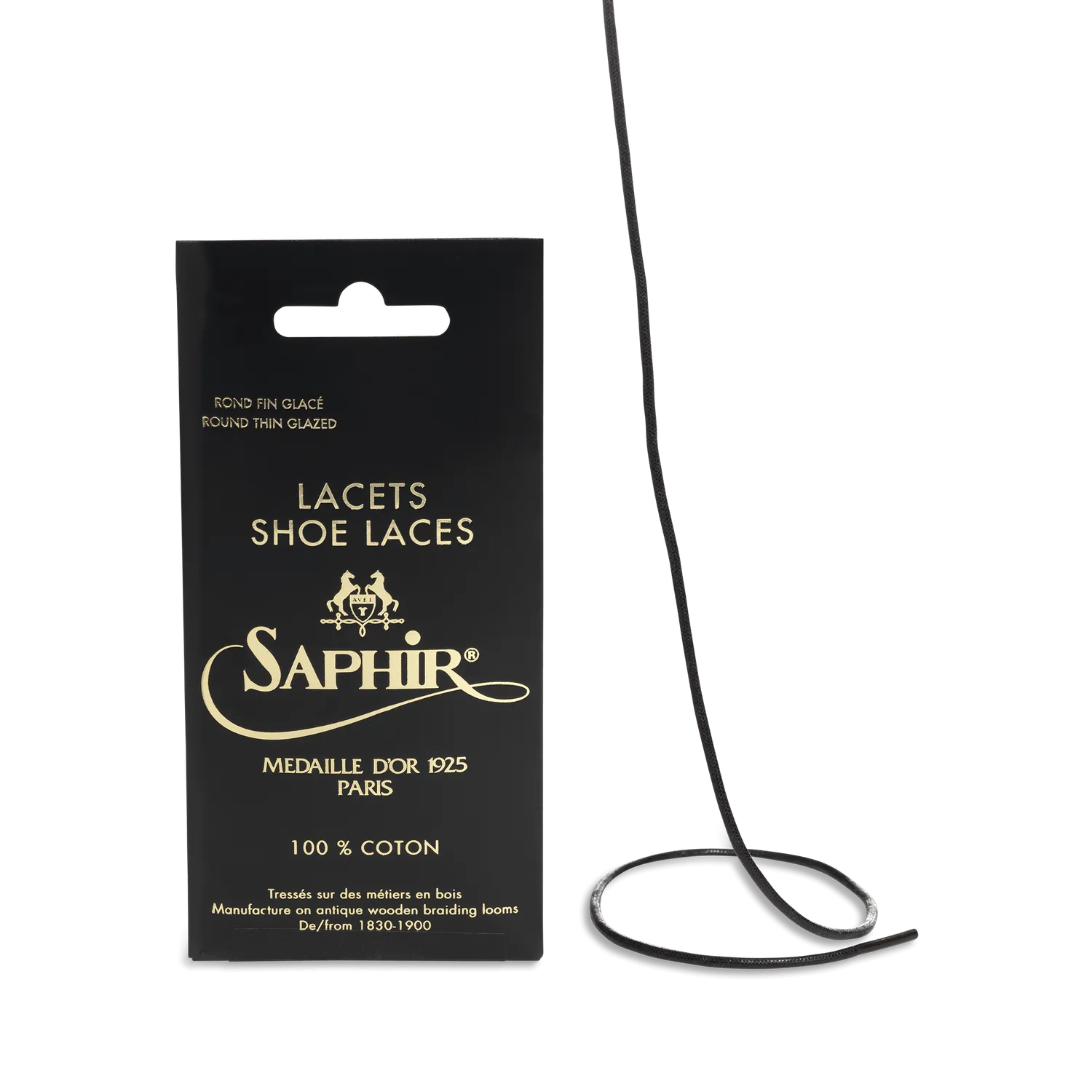 Saphir Schnürsenkel gewachst dünn Baumwolle 75/90cm